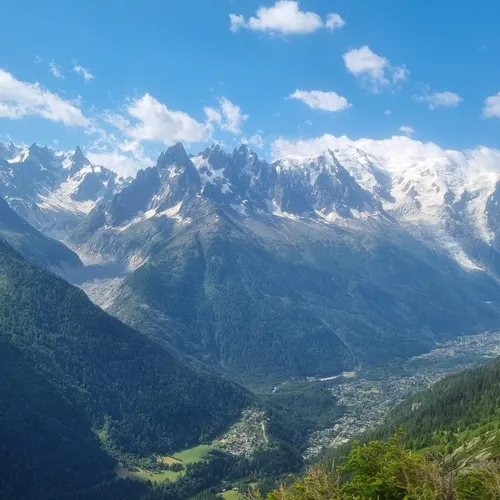 View of Chamonix from the Aiguilles Rouges trail
