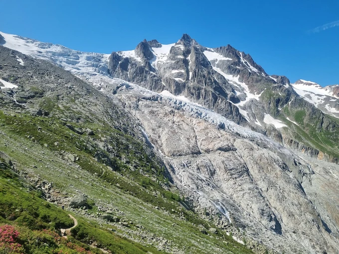 Vue sur le Glacier du Trient depuis la Fenêtre d'Arpette