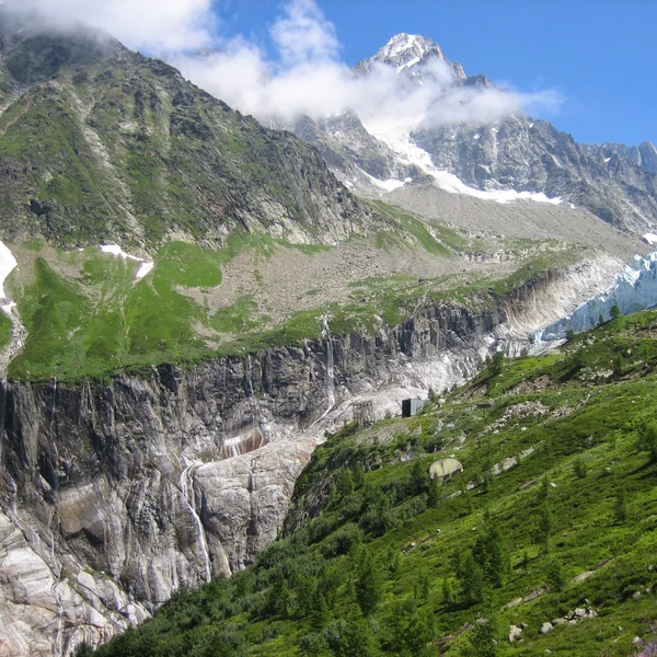 Vue sur le Glacier d'Argentière et ses séracs depuis le belvédère de la Croix de Lognan