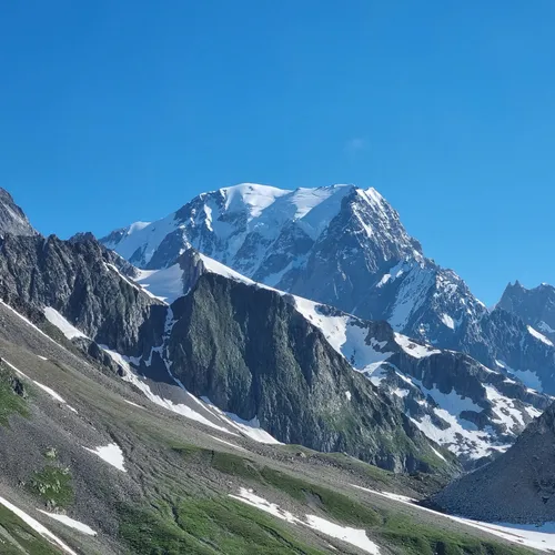 Descent from the Col de la Seigne towards Italy